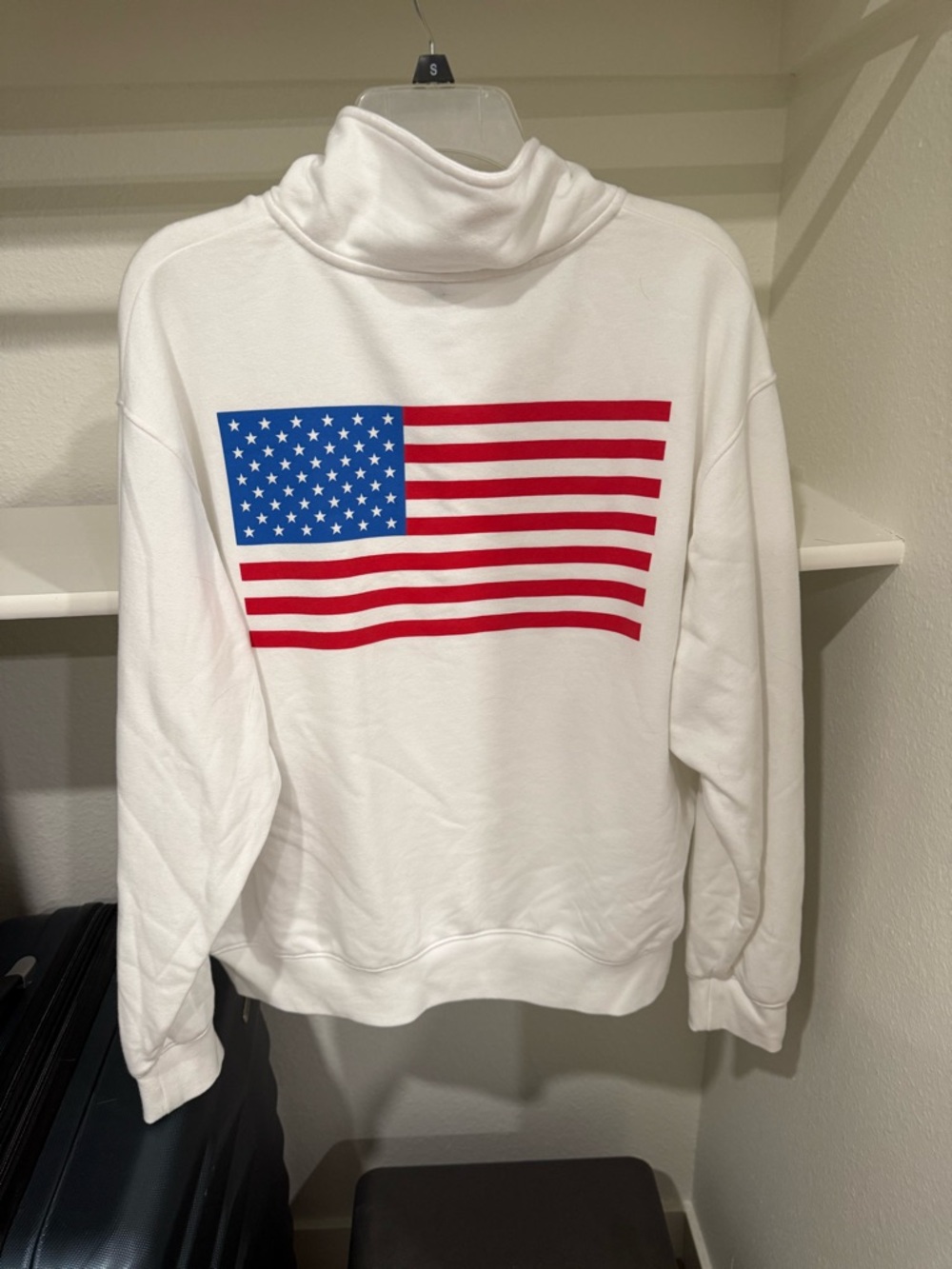 Universal Thread White Half-Zip Pullover with USA Lettering - Picture 3 of 3